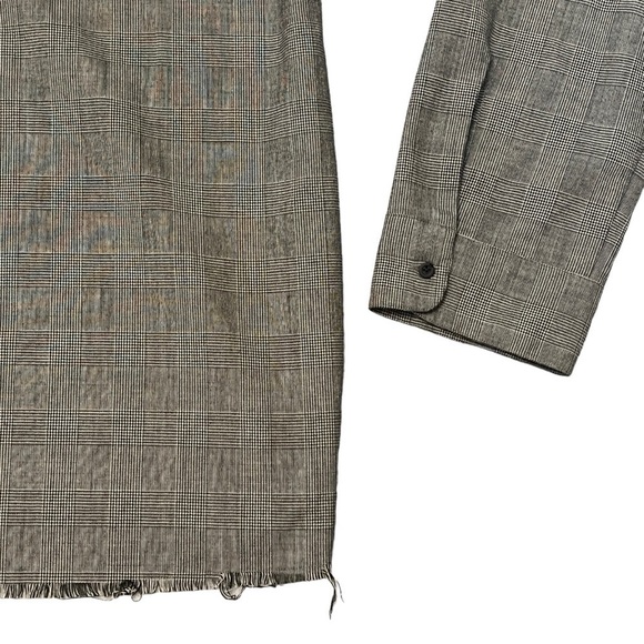 RtA Revolve Glen Check Plaid One Shoulder Asymmetrical Neck Top Jacket Sz 6 #931 - Picture 6 of 7